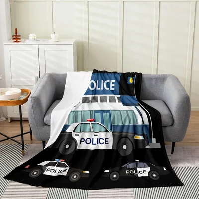 Police Cars Blanket for Kids and Fans of Patrol Vehicles