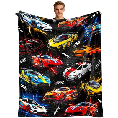Race Cars Sports Car Blanket for Speed Fans