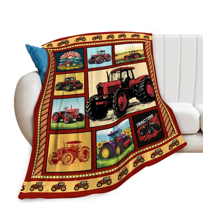 Tractor Farm Vintage Blanket