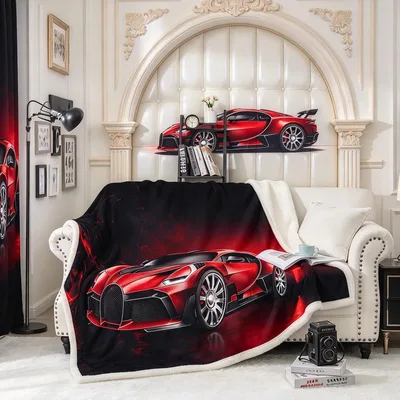 Red Sports Car Racing Blanket for Speed Lovers