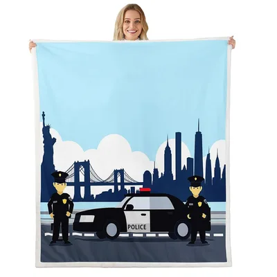 New York Police Blanket: City Patrol Throw for Kids