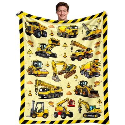 Yellow Hazard Stripe Construction Blanket for Truck Fans
