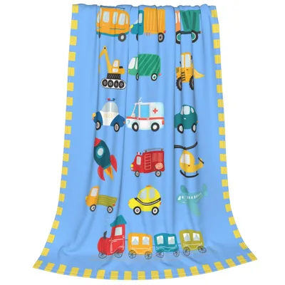 Cartoon Cars Blanket for Little Vehicle Fans
