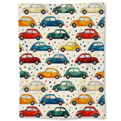 Retro Car Pattern Blanket for Vintage Car Lovers