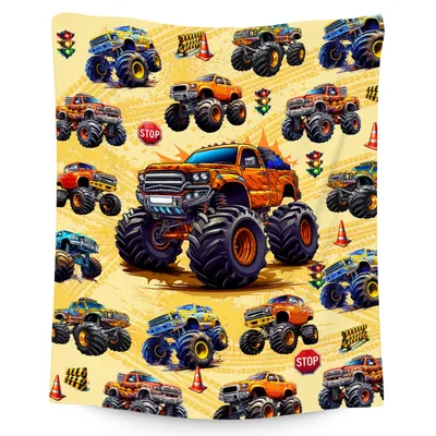 Monster Trucks Pattern Blanket: Big Wheels and Dirt Track Fun for Kids