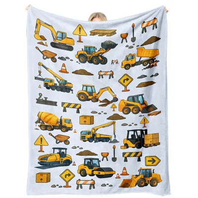 Digger Truck Blanket for Little Builders and Truck Fans