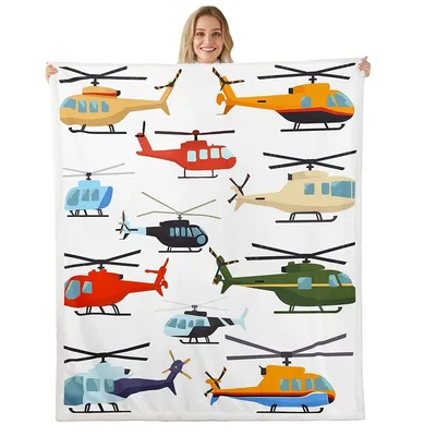 Helicopters Aviation Pattern Blanket