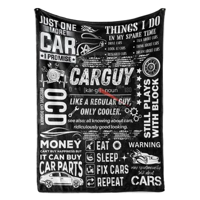 Car Guy Typography Quote Blanket for Obsessive Car Disorder