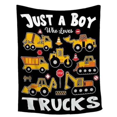 Just a Boy Blanket: Construction Truck Design for Kids