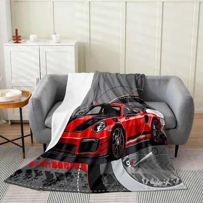 Red Race Car Photo Blanket: High-Performance Design for Enthusiasts
