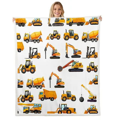Construction Trucks and Excavators Blanket for Heavy Machinery Fans
