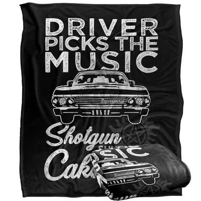 Driver Picks the Music Blanket - Classic Car Art Design