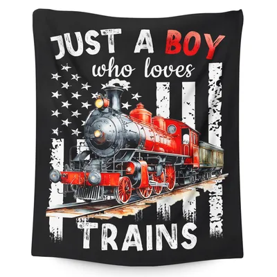 Just a Boy Blanket: Vintage Train Lovers Design