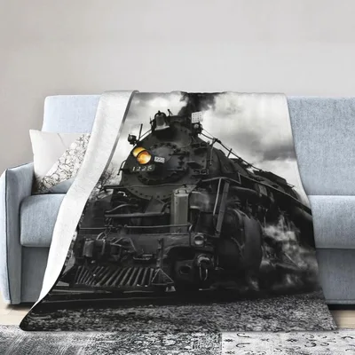 Vintage Steam Train Blanket: Classic Locomotive Art for Rail Fans