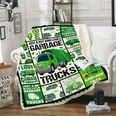 Just a Boy Blanket: Just A Boy Who Loves Garbage Trucks Design