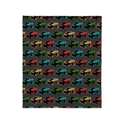 Monster Trucks Pattern Blanket: Colorful Repeat Design for Fans