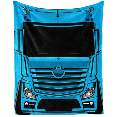 Blue Semi Truck Front Blanket: Bold Blue Cab Design for Drivers