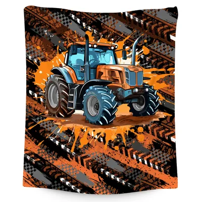 Off Road Tractor Scene Blanket for Kids and Farm Lovers