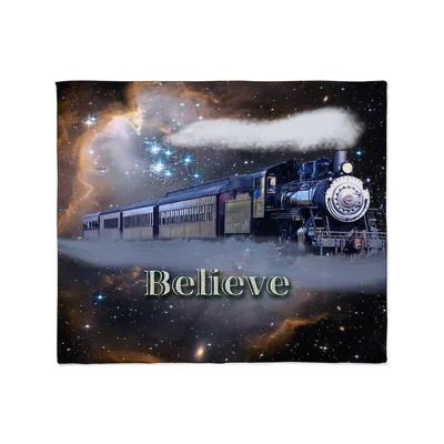 Believe Steam Train Galaxy Blanket: A Cosmic Holiday Journey