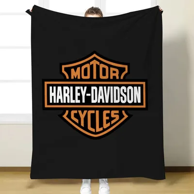 Classic Motorcycle Emblem Badge Blanket