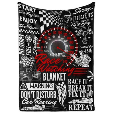 Race Watching Quotes Blanket: Speedy Racing Design for Fans