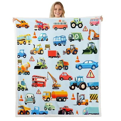 Cartoon Cars Trucks Pattern Blanket: A Playful Transport Design