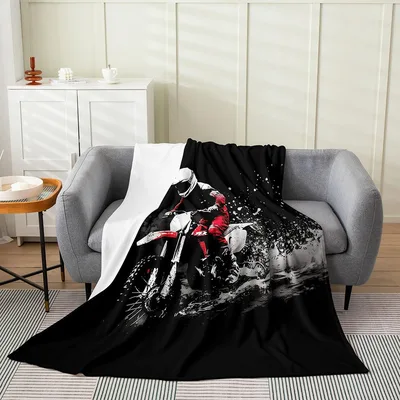 Dirt Bike Rider Design Blanket: High-Octane Motocross Art for Fans