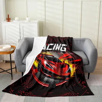 Racing Car Red Helmet Blanket: High-Speed Design for Enthusiasts