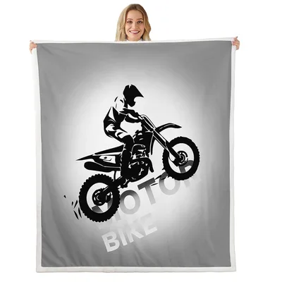 Dirt Bike Motocross Rider Blanket: Action-Packed Design for Fans