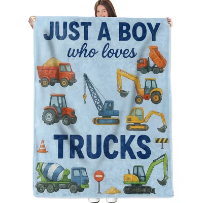 Just a Boy Blanket: Construction Truck Design for Kids – Design 2