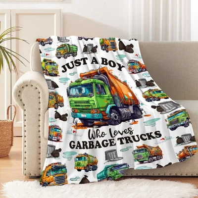 Just a Boy Who Loves Garbage Blanket for Truck Enthusiasts