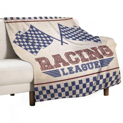 Racing League Checkered Flags Blanket: Vintage Racing Art for Fans