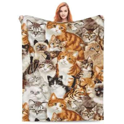 Cat Collage Blanket for Cat Lovers and Their Homes