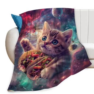 Cat Taco Blanket: A Kitten Floating Through the Stars