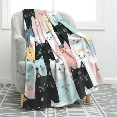 Cute Cats Pattern Blanket for Cat Lovers and Gift Givers