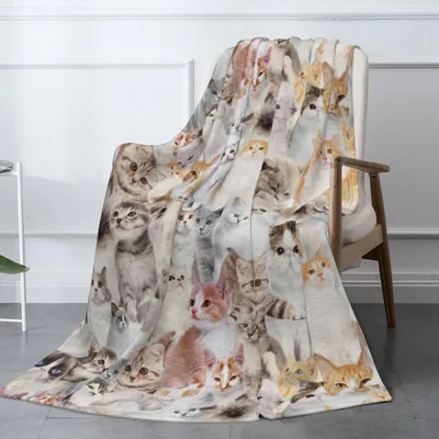 Kitten Collage Blanket for Cat Lovers and Gift Givers