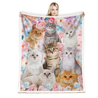 Floral Cat Blanket for Cat Lovers Who Adore Florals