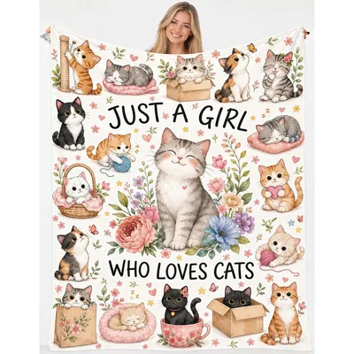 Cat Lover Kitty Cats Blanket for Cat Fans