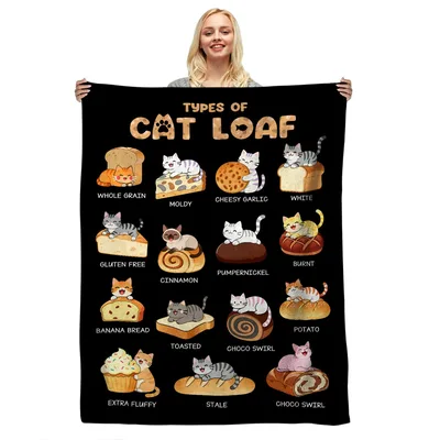 Cat Loaf Blanket: Types of Cat Loaf Bread Cats Print
