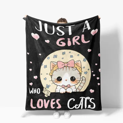 Cat Lover Cute Kitten Blanket: Just a Girl Who Loves Cats Design