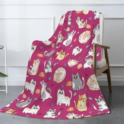 Kitty Lover Blanket: A Pink Throw Full of Cats