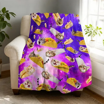 Galaxy Cat Blanket: Tacos and Stars for Cat Lovers