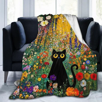 Flower Garden Cat Blanket for Cat Lovers Who Adore Blooms