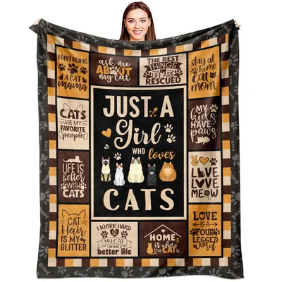 Cat Lover Quotes Blanket for Cat People