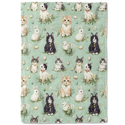 Easter Cats Blanket: A Soft Spring Pattern of Kittens and Bunnies