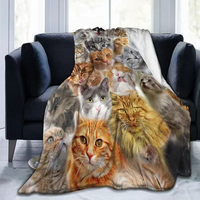 Cat Faces Collage Blanket for Cat Lovers Everywhere