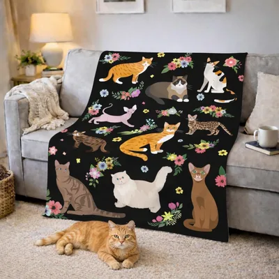 Cat Breeds Blanket: A Throw for Cat Lovers Everywhere