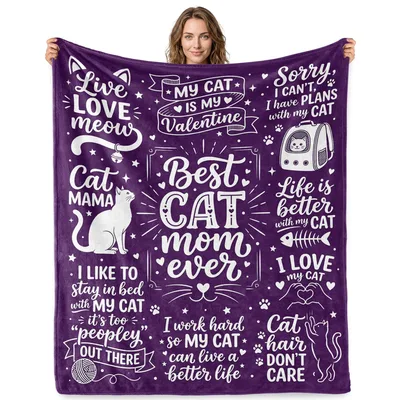 Live Love Meow Blanket for Cat Moms Everywhere