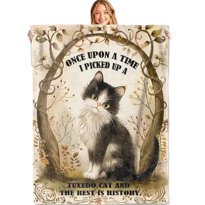 Tuxedo Cat Lover Blanket: Once Upon a Time Story