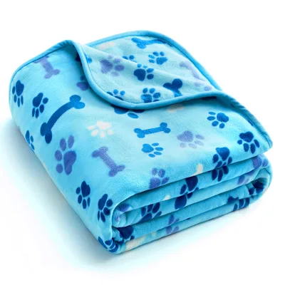 Blue Paw Prints Blanket: Cozy Design for Dog Lovers